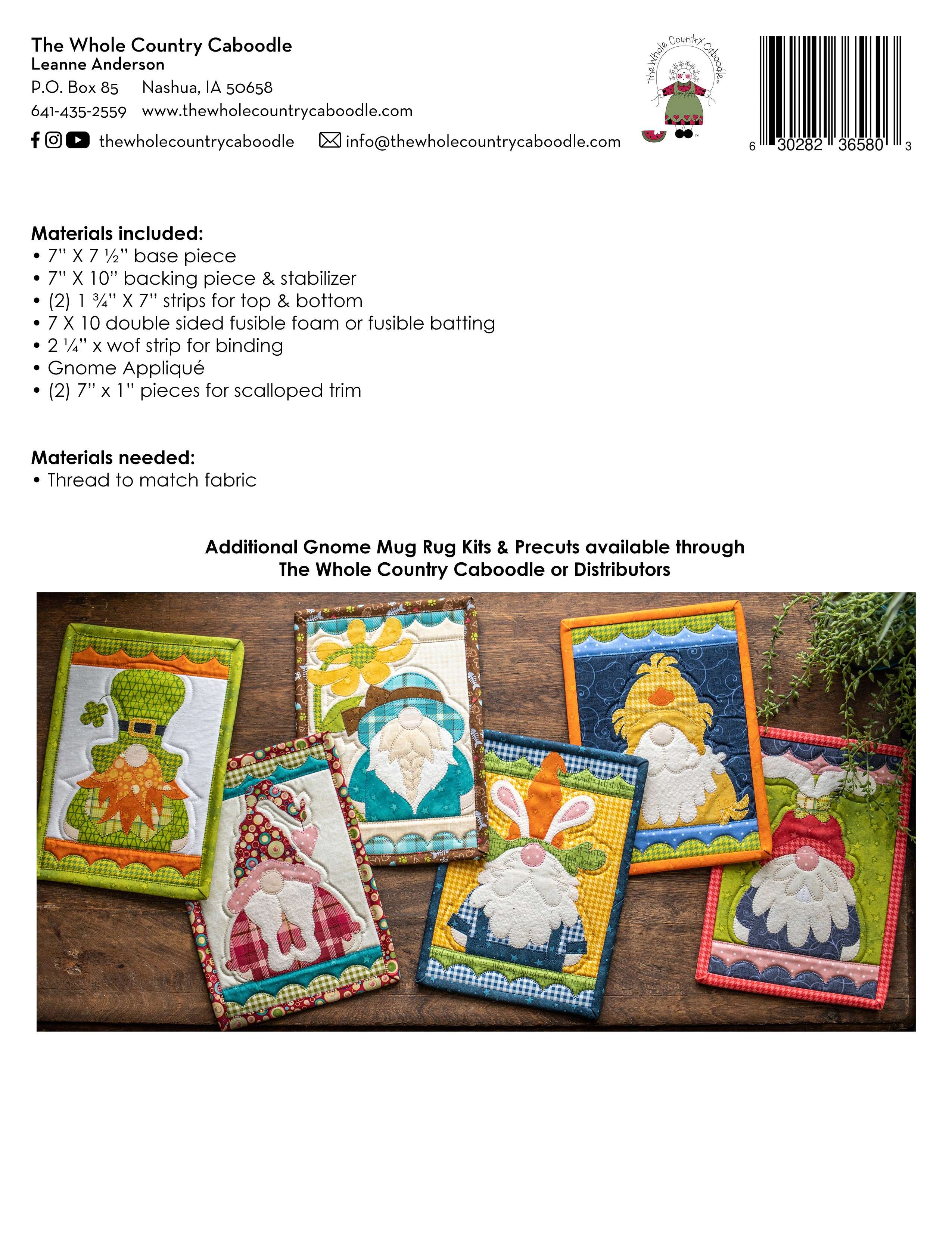 Enchanting Irish Gnome Mug Rug Kit - A Sewing Delight!