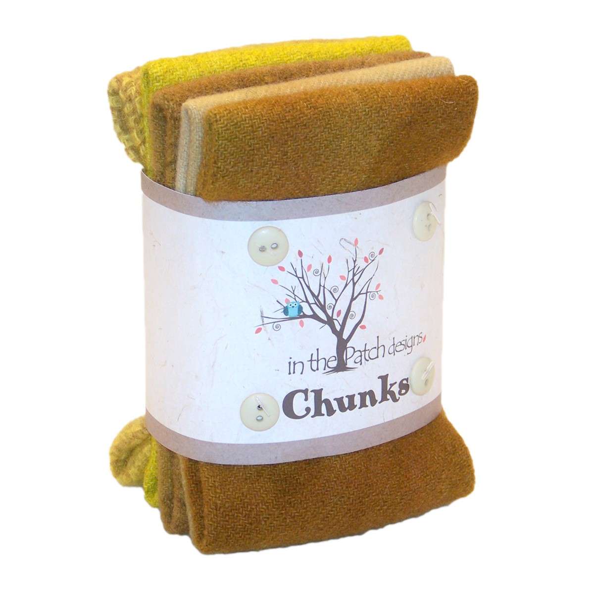 Gorgeous Yellow Wool Chunks - 5 Piece Set, 9in x 10in