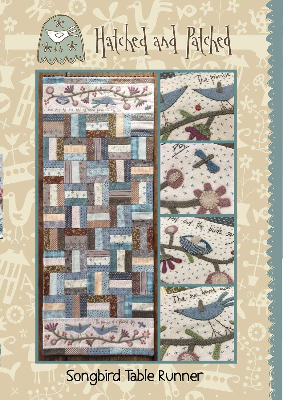 Enchanting Song Bird Tablerunner Pattern by Anni Downs