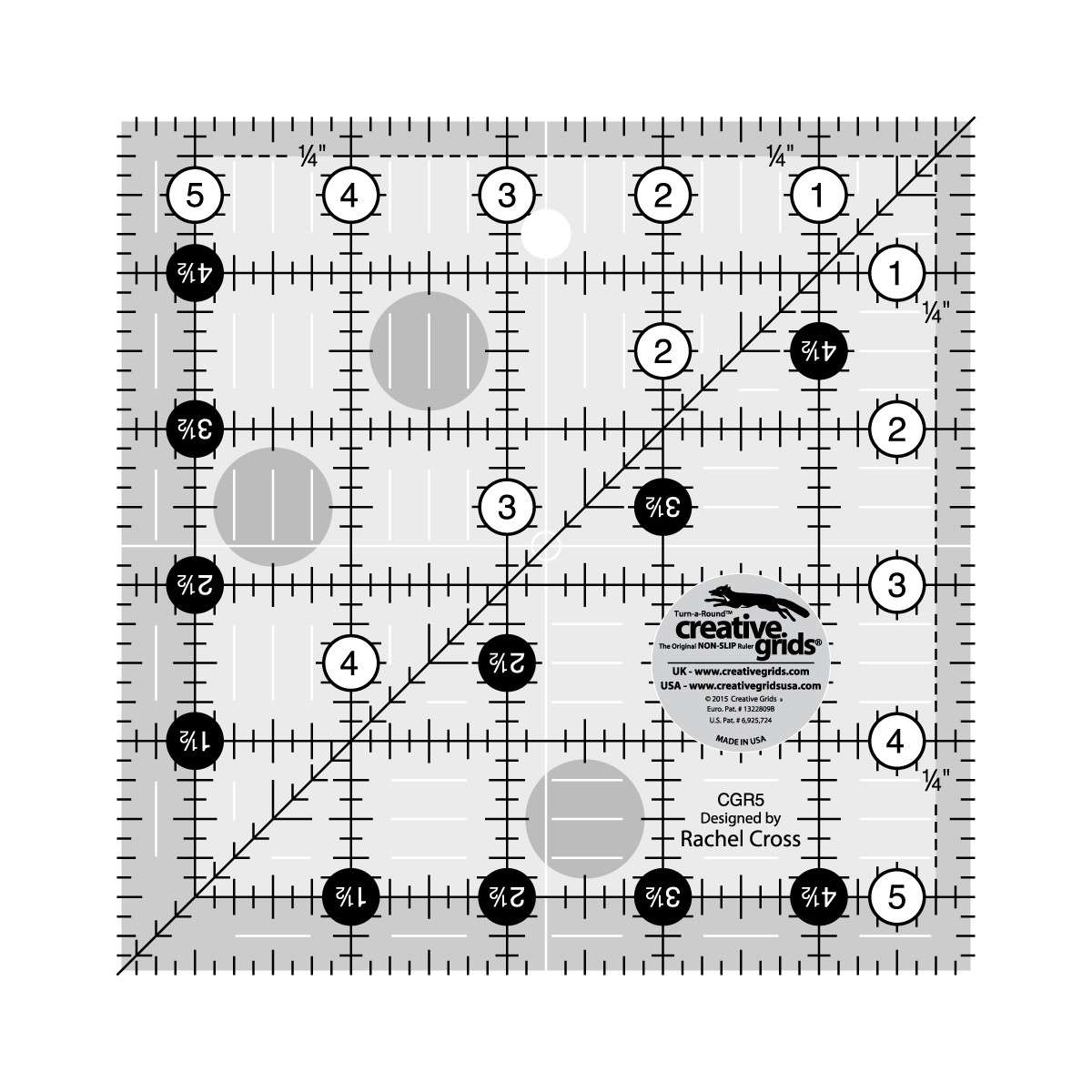 Incredible Creative Grids 5-1/2 Inch Square Quilt Ruler