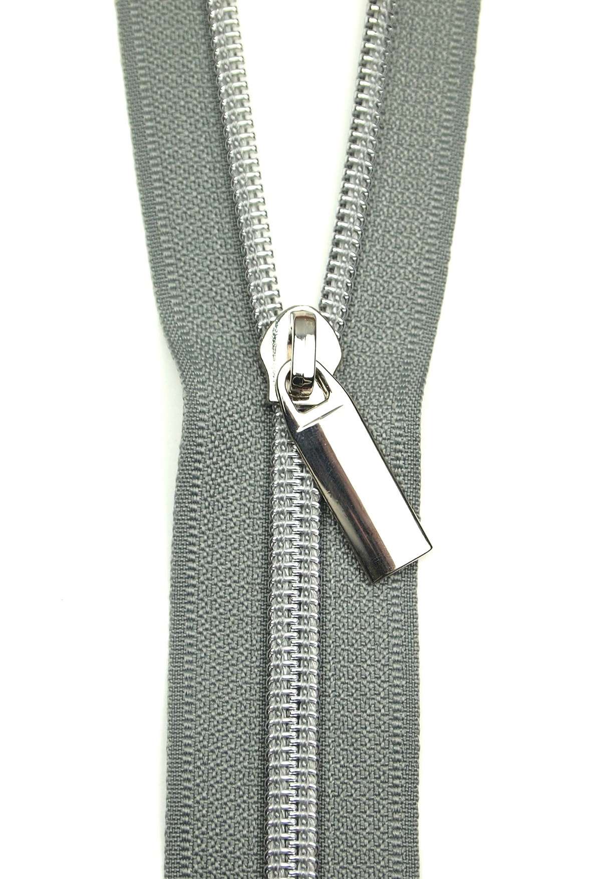 Gorgeous Grey Tape #5 Zippers with Nickel Teeth by the Yard - Get Yours Now!