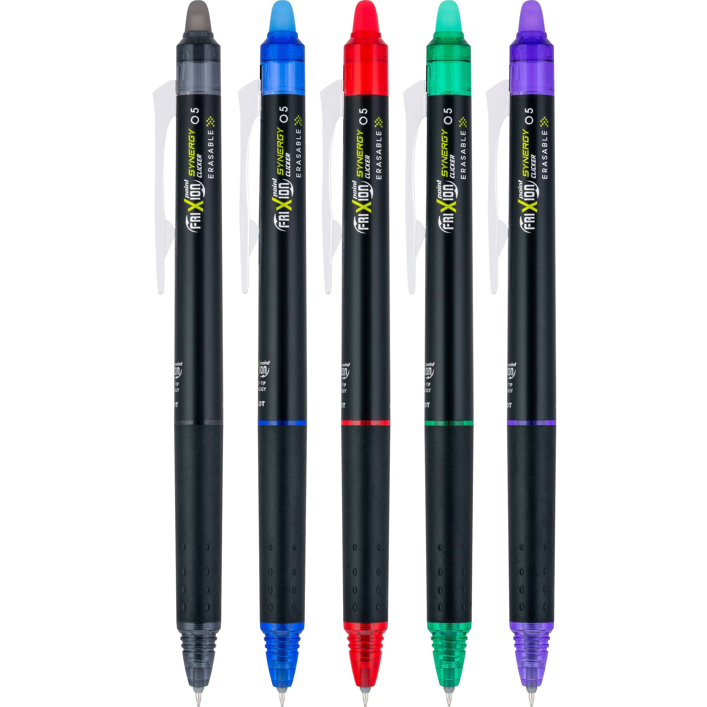 Frixion Point Synergy Clicker Extra Fine 5-Pack Assortment - Erasable Precision Pens