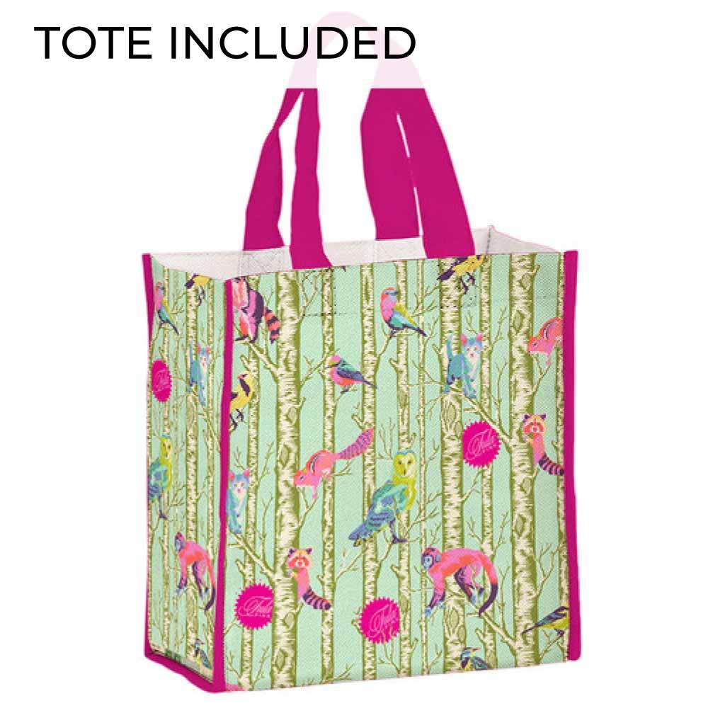 FreeSpirit - Tula Pink's True Colors - 22-Piece Bonus Quarter Bundle with FREE Limited Edition Full Moon Forest Tote - A Must-Have!