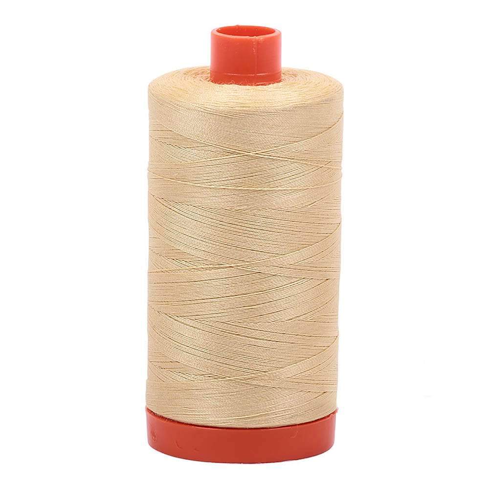 Gorgeous Wheat 50wt Aurifil 100% Cotton Mako Thread - Large Spool with 1,422 Yards!