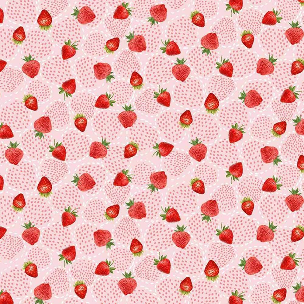 Timeless Treasures - Irresistible Berry Sweet Dotty Strawberries Yardage