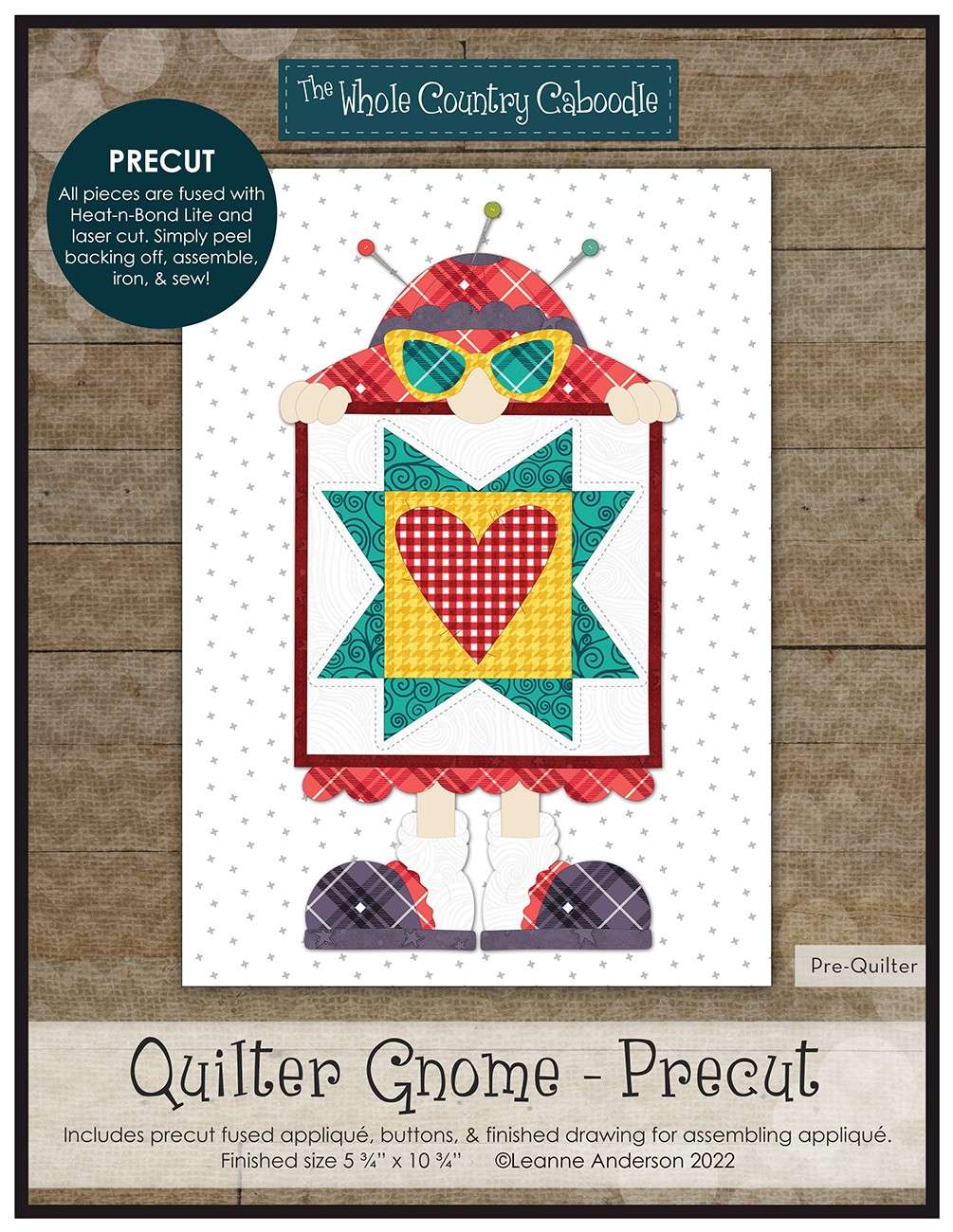 Charming Quilter Gnome Precut Fused Applique Pack