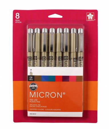 Sakura Pigma Micron 08 Pen Set - 8 Assorted Colors