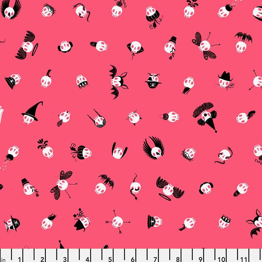 FreeSpirit's Pretty Creepy Dress Up Pink Yardage by Cori Dantini - A Must - Have!