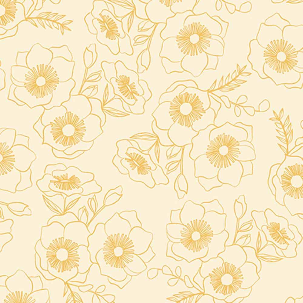 Andover Fabrics - Color Me Pretty by Stephanie Organes - Botanica Saffron Yardage - A Must-Have!