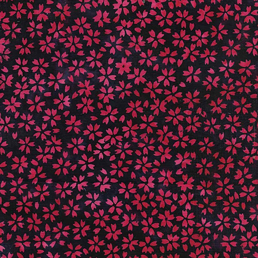 Island Batiks - Stunning Petal Floral in Midnight Blue Yardage