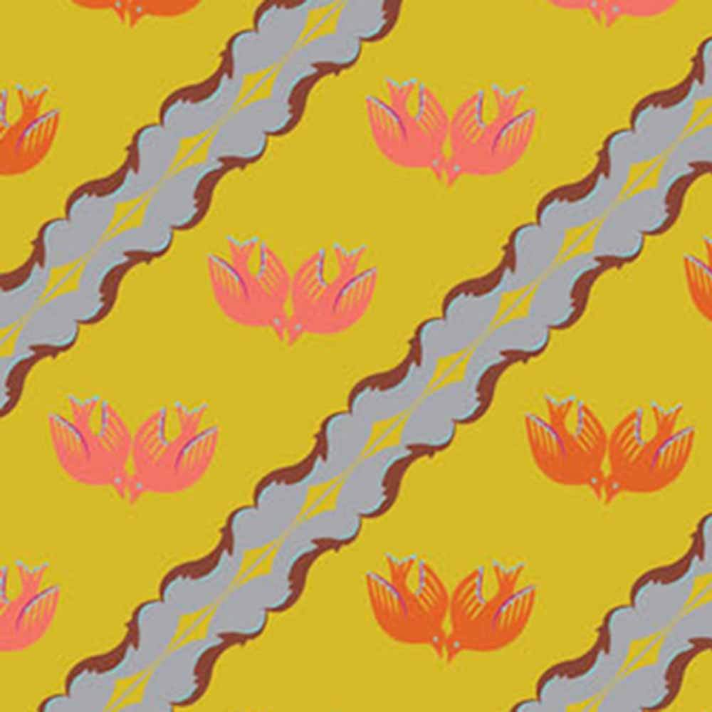 Figo Trade Winds by Kathy Doughty - Gold Dove Print Fabric by the Yard