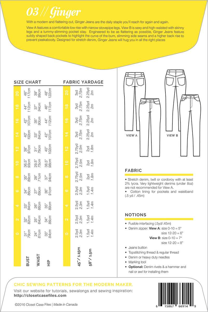 Heather Lewenza's Stunning Ginger Skinny Jeans Pattern