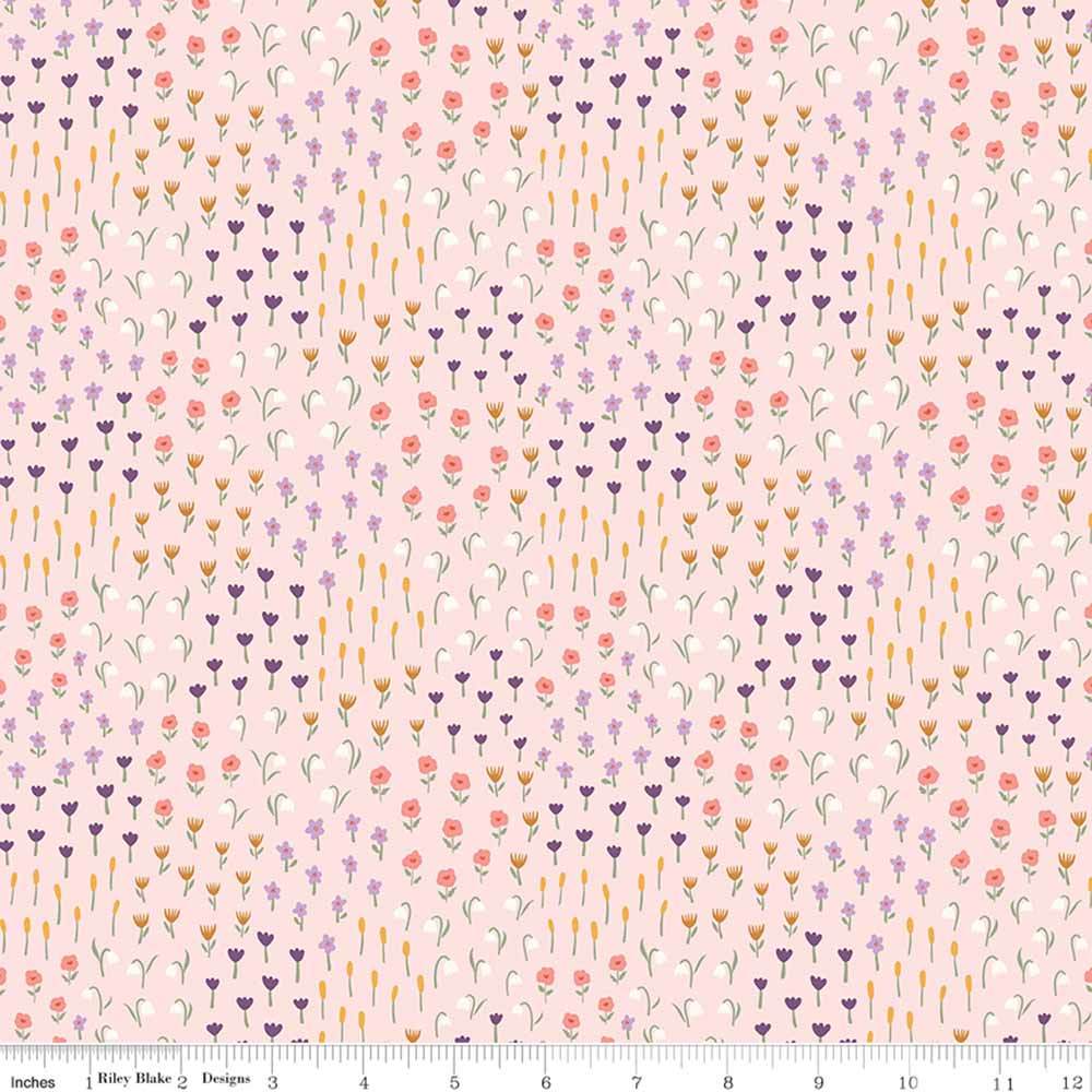 Riley Blake's Let It Bloom by Little Forest Atelier - Tiny Pink Flowers Fabric Yardage
