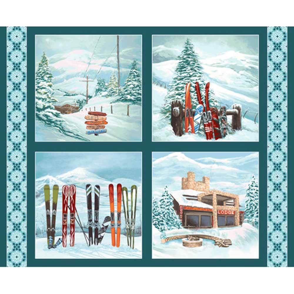 Slope Side - 5 Piece - 1/2 Yard Bundle with 2 FREE Panels: Create Your Ski-Style Quilt Now!