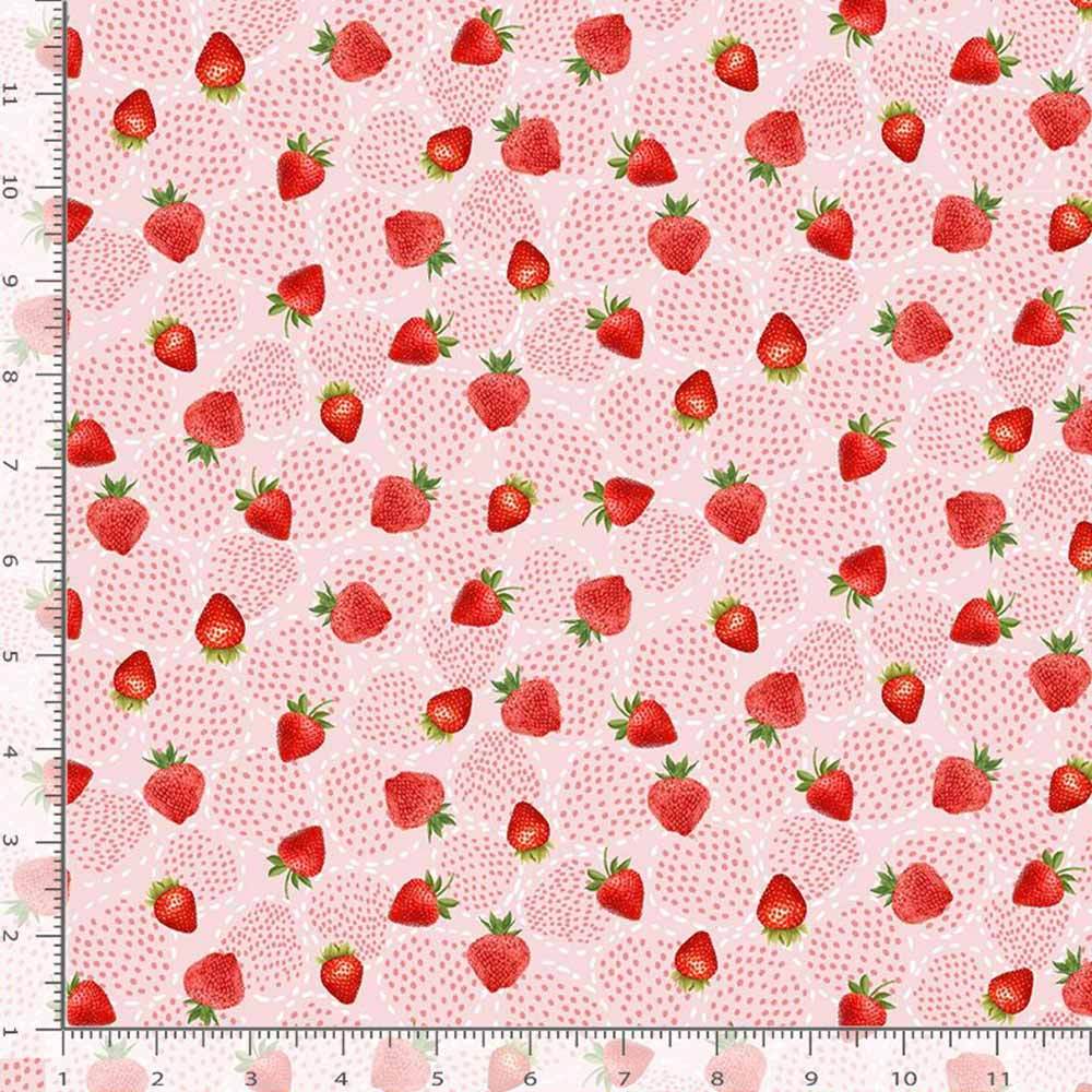 Timeless Treasures - Irresistible Berry Sweet Dotty Strawberries Yardage