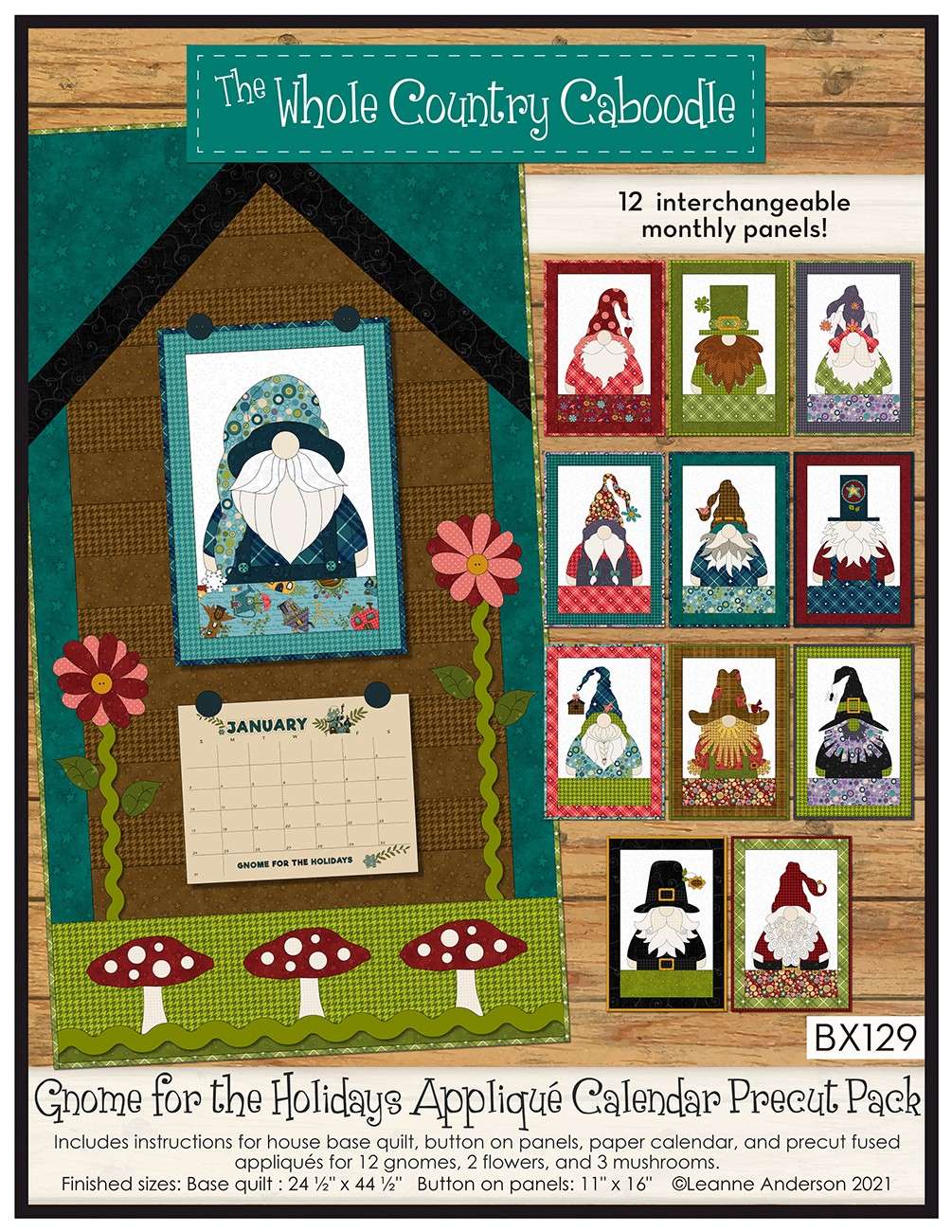 Holiday Gnome Calendar Applique Quilt Precut Pack - A Year - Round Festive Delight!