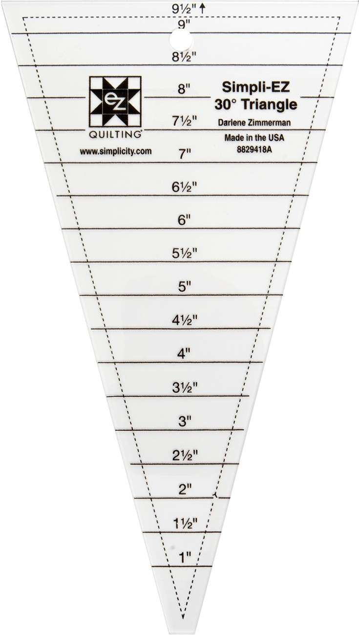 Simpli-EZ 9-1/2in 30 Degree Triangle Ruler - A Must-Have for Quilters!