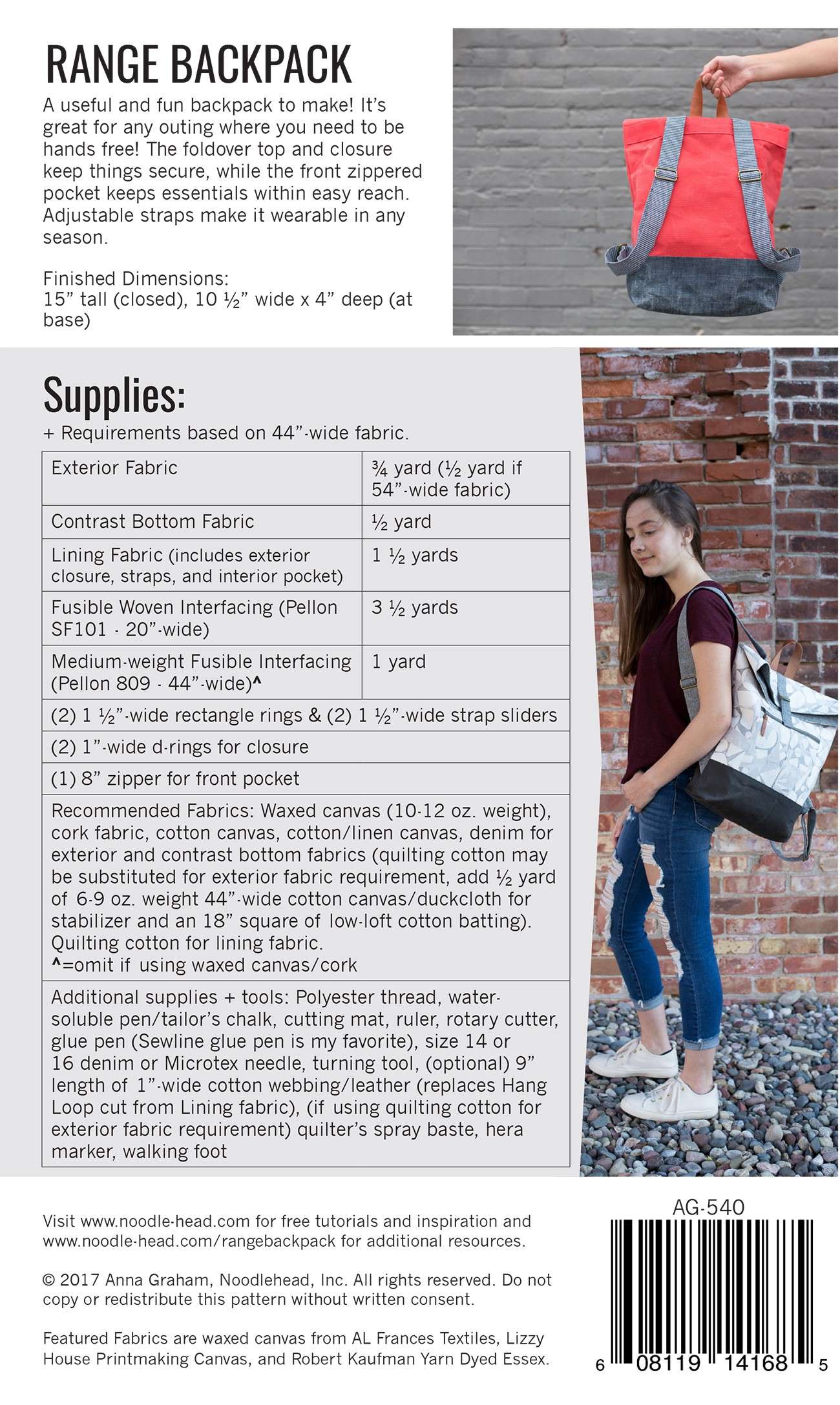 Fantastic Range Backpack Pattern
