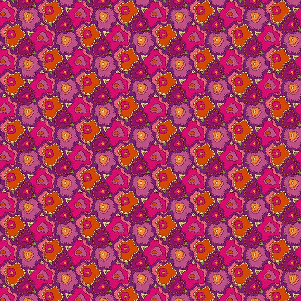 Windham Fabrics - Sally Kelly's Twilight Pop in Magenta - Digital Print Yardage