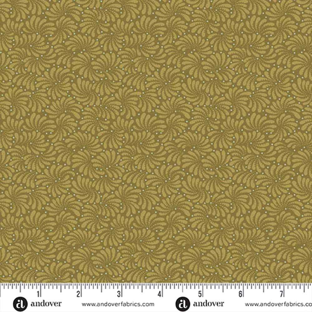 Andover Fabrics - Stunning Dahlia by Laundry Basket Quilts in Sagebrush Avocado - Yardage