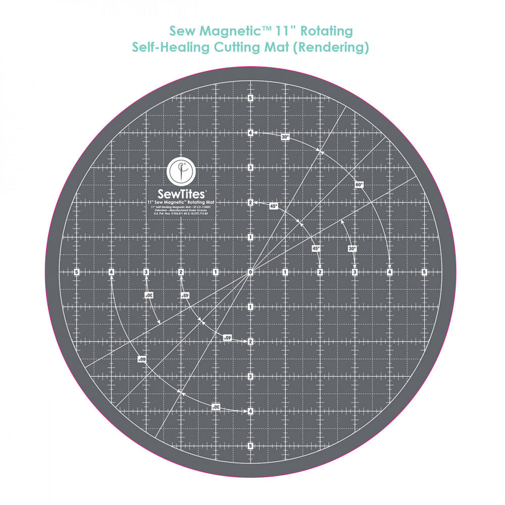 11-Inch Sew Magnetic Rotating Self-Healing Cutting Mat - Ideal for Precision Cutting