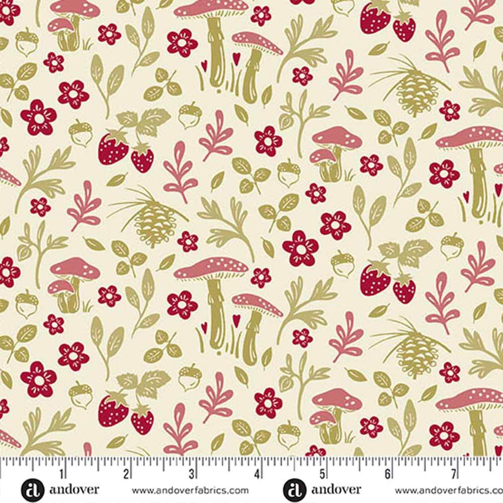 Andover Fabrics - A Woodsy Cottage by Judy Jarvi - Woodsy Path in Warm White - Yardage! Transform Your Space Now!