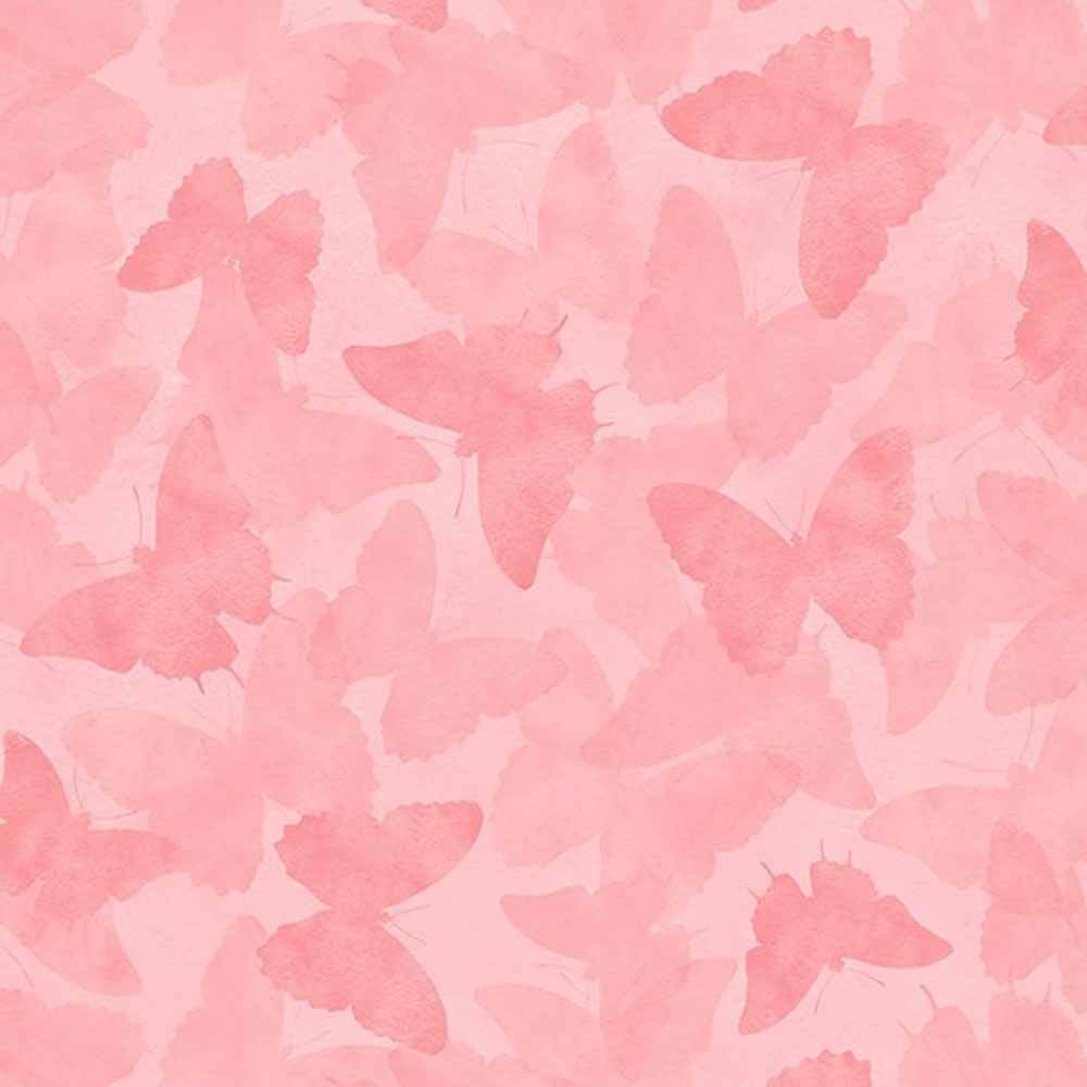 Wilmington Prints - Daydream Garden by Tim Coffey - Enchanting Pink Butterflies Tonal Fabric Yardage
