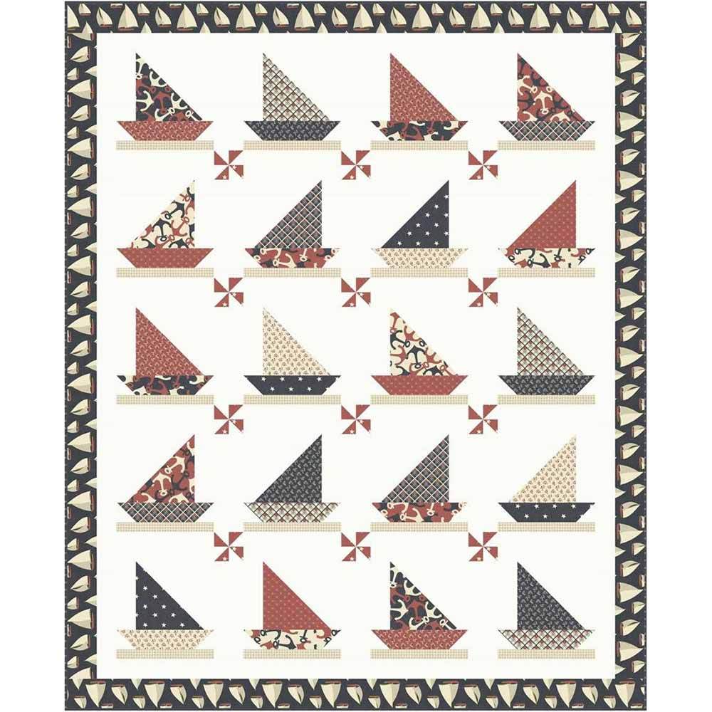 Marcus Fabrics Regatta Sailboats Quilt Kit - Start Your Quilting Adventure!