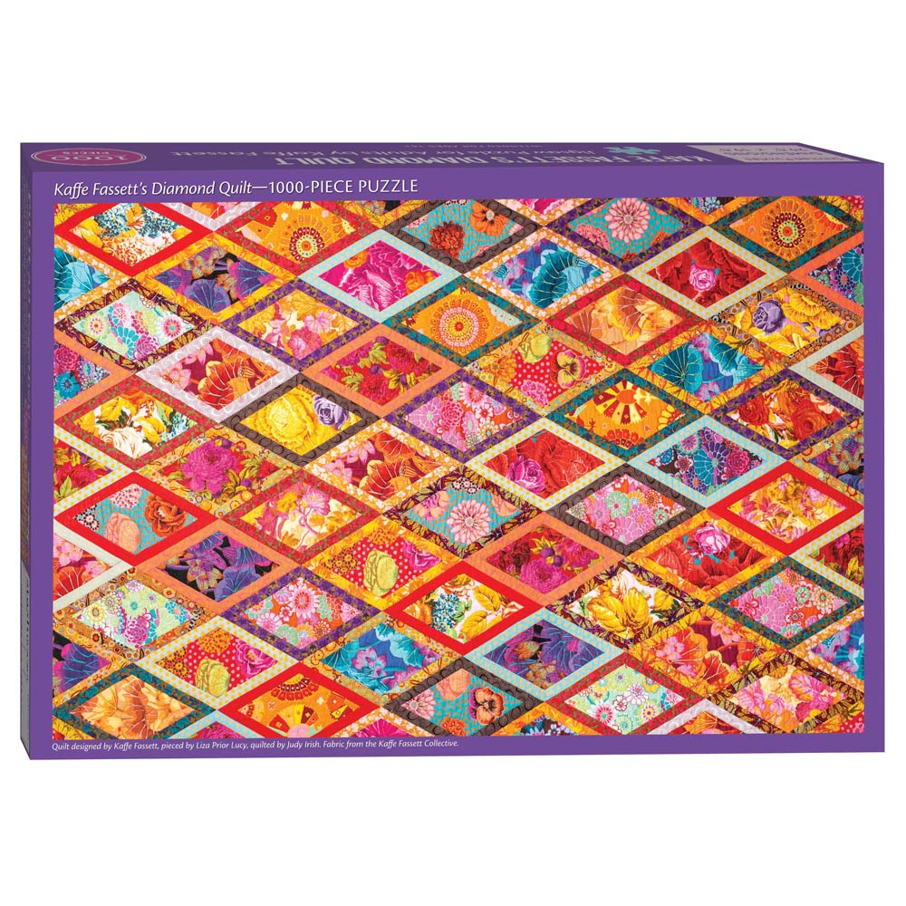 Kaffe Fassett's Gorgeous Diamond Quilt Jigsaw Puzzle for Adult Enthusiasts