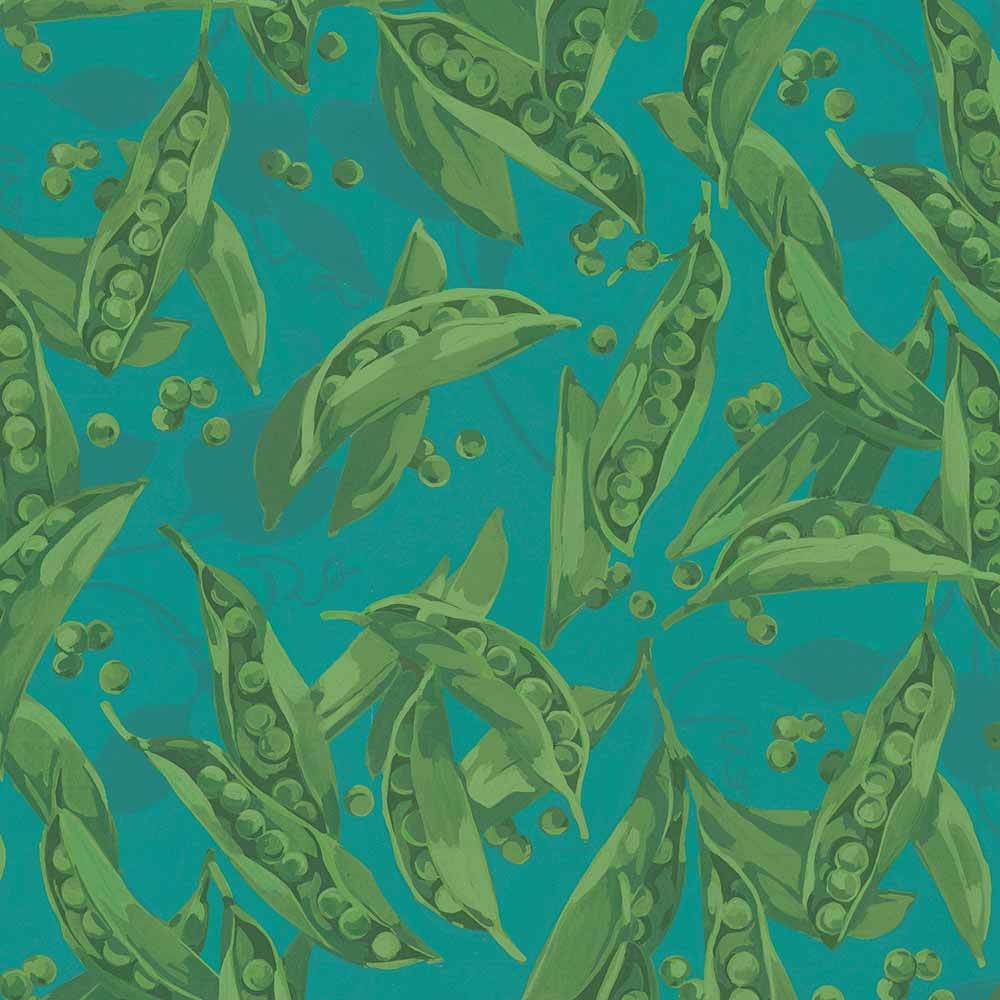 FreeSpirit Garden by Martha Negley - Sweet Pea Teal Yardage Fabric