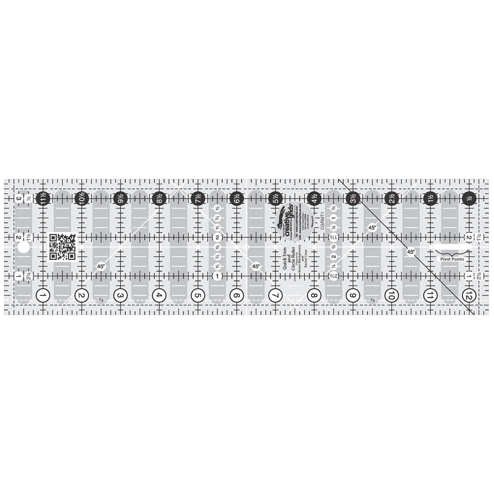 Creative Grids Quick Trim Rectangle Ruler: 3.5in x 12.5in - Your Quilting Essential!