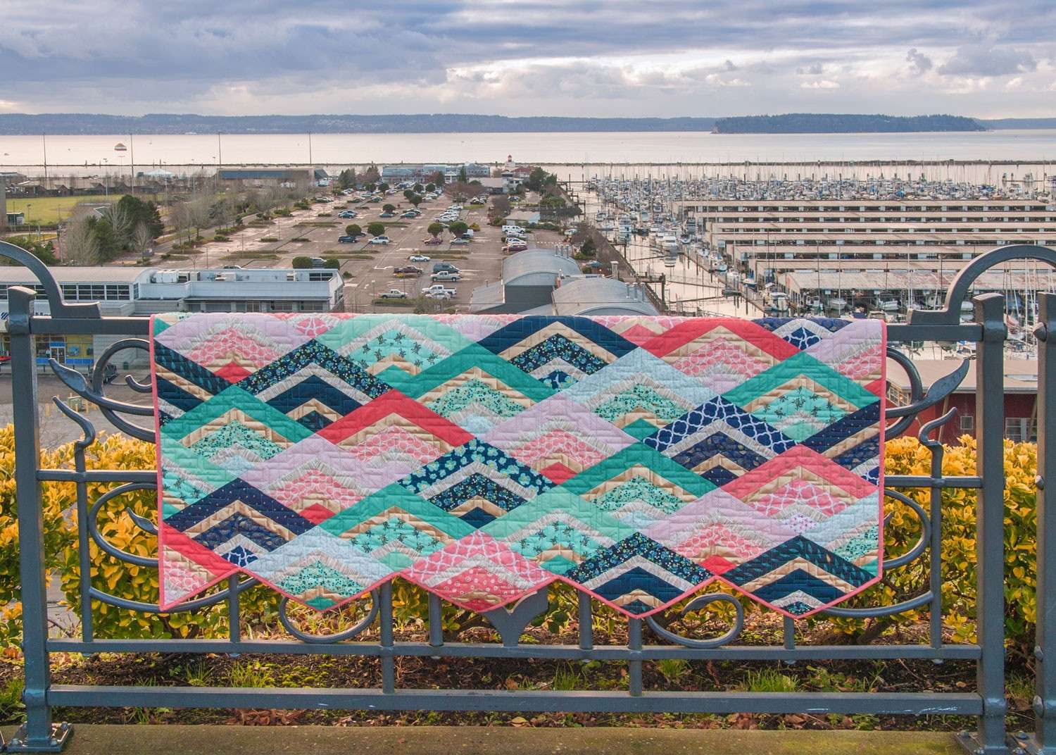Glamorous City Girl Chevron Quilt