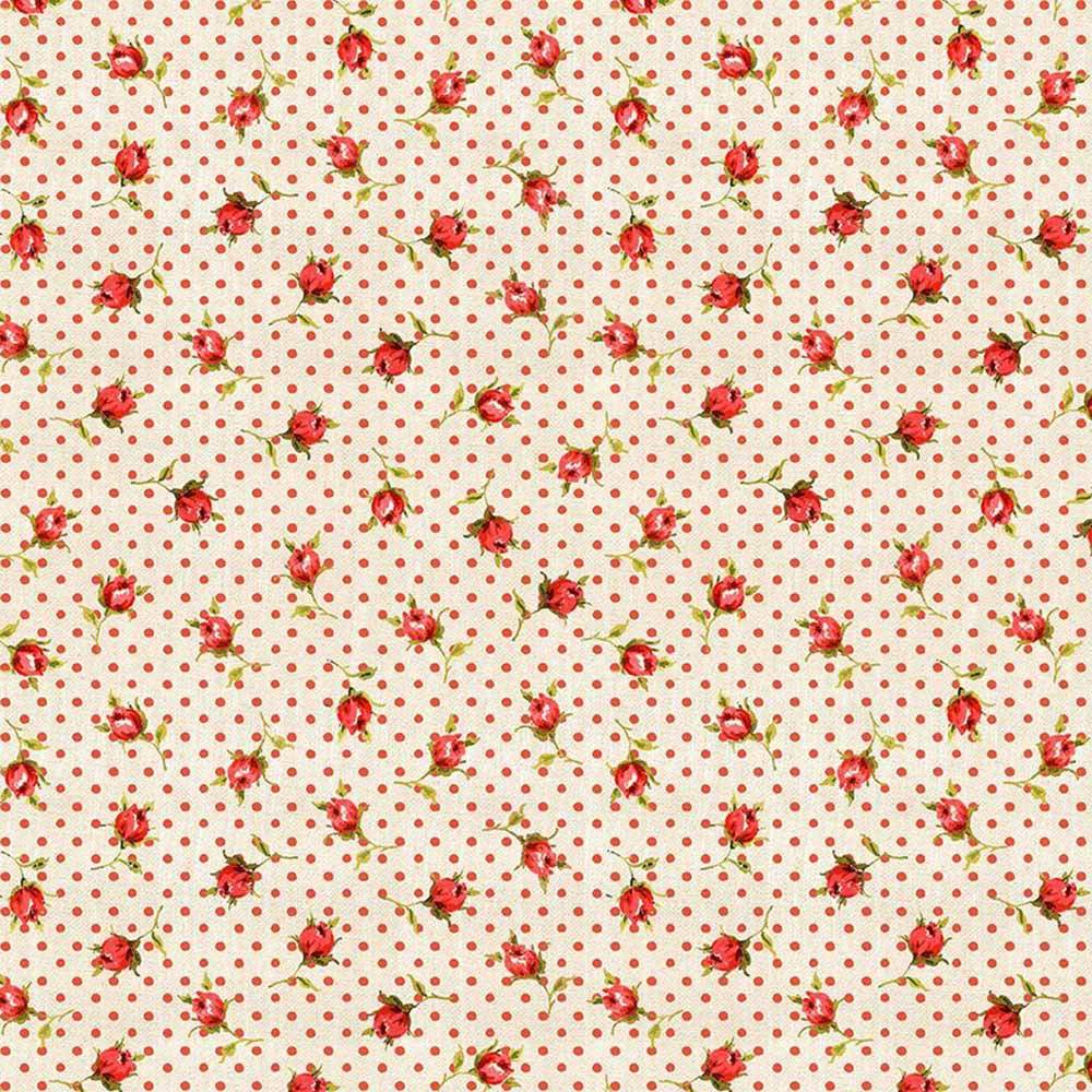 Timeless Treasures Vintage Rose - Small Roses and Dots Cream Yardage: A Timeless Floral Delight