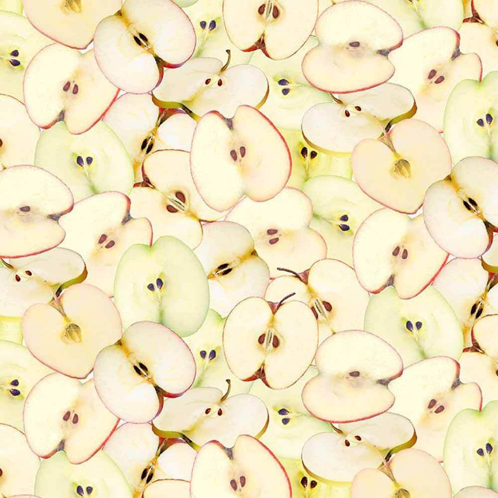 Timeless Treasures: Creamy Apple Slices Fabric by the Yard - A Fruity Delight!