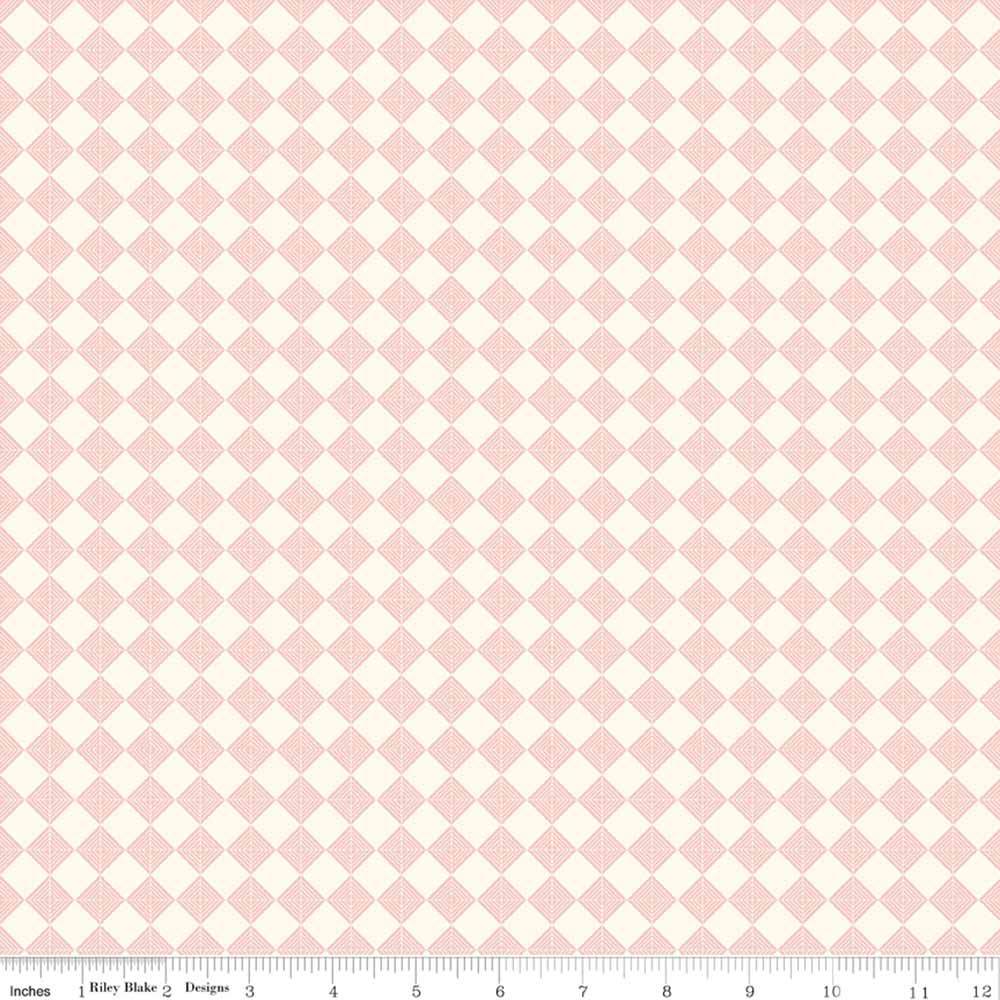 Riley Blake - Let It Bloom by Little Forest Atelier: Geometric Pink Fabric Yardage - A Must-Have!