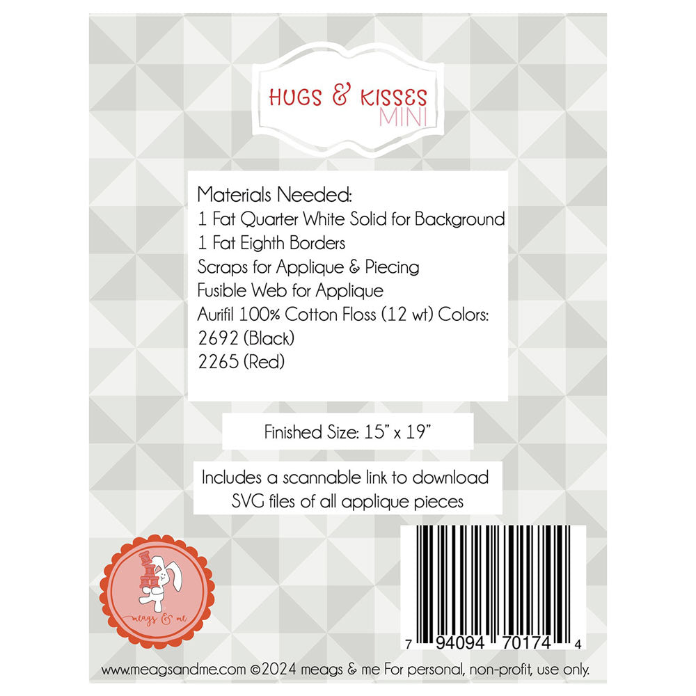 Enchanting Hugs & Kisses Mini Quilt