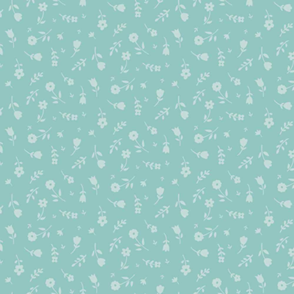 Riley Blake Bunny Trail Aqua Yardage by Dani Mogstad - Irresistible Easter Fabric!