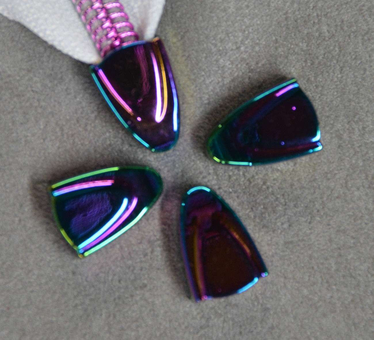 Gorgeous Rainbow Zipper End Caps - Set of 8