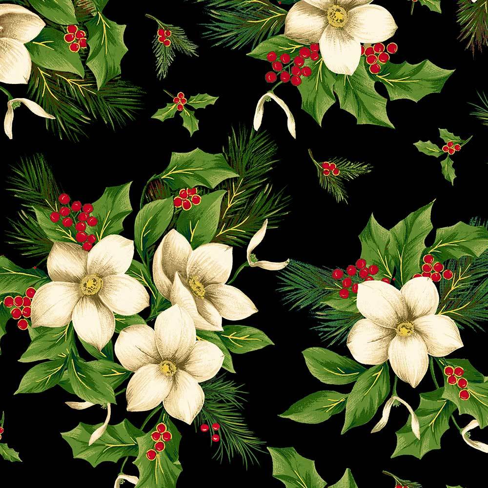 Windham Fabrics' Christmas Blooms - 108-Inch Wide 3-Yard Backing Fabric Pack: A Festive Must-Have!