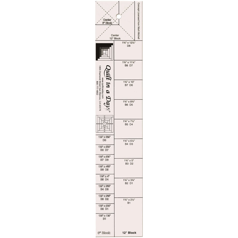 The Log Cabin Ruler: 6 - inch and 12 - inch Sizes