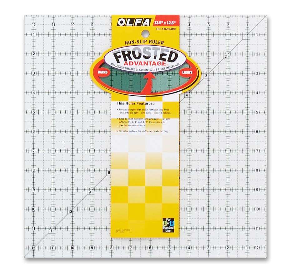 Frosted Acrylic Olfa Ruler 12 1/2x12 1/2 - The Quilter's and Crafter's Must-Have