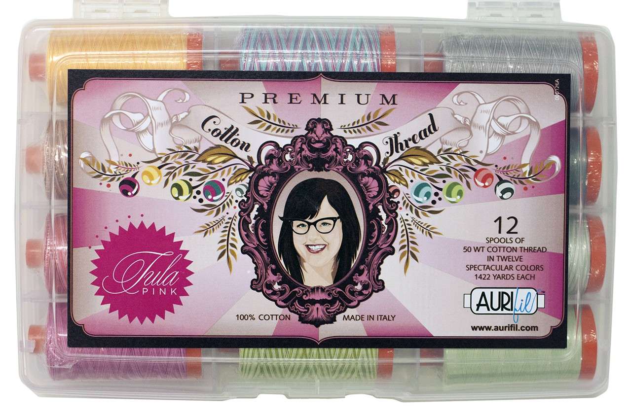 Tula Pink Premium Collection: 12 Luxurious Large Spools of 50wt Cotton Thread