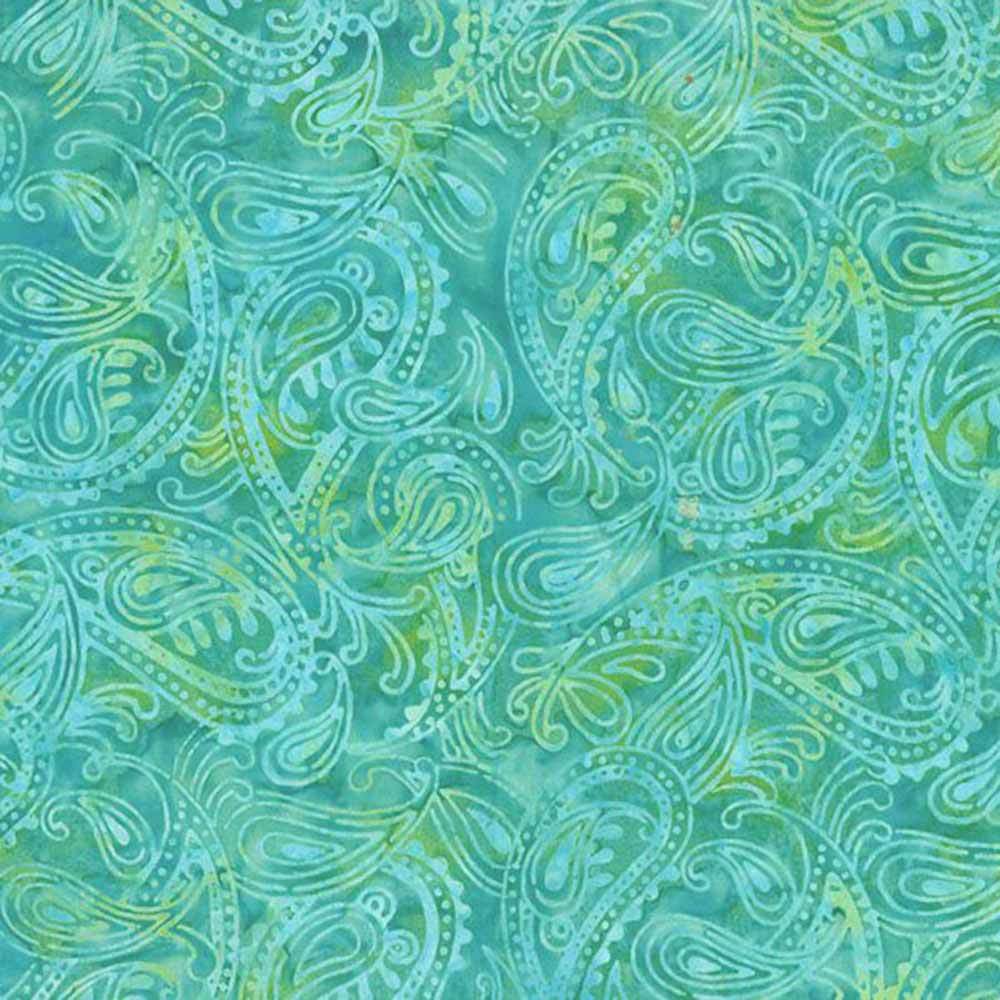 Wilmington Batiks - Teal-ing Good Double Paisley Light Blue Yardage: A Stunning Fabric Choice!