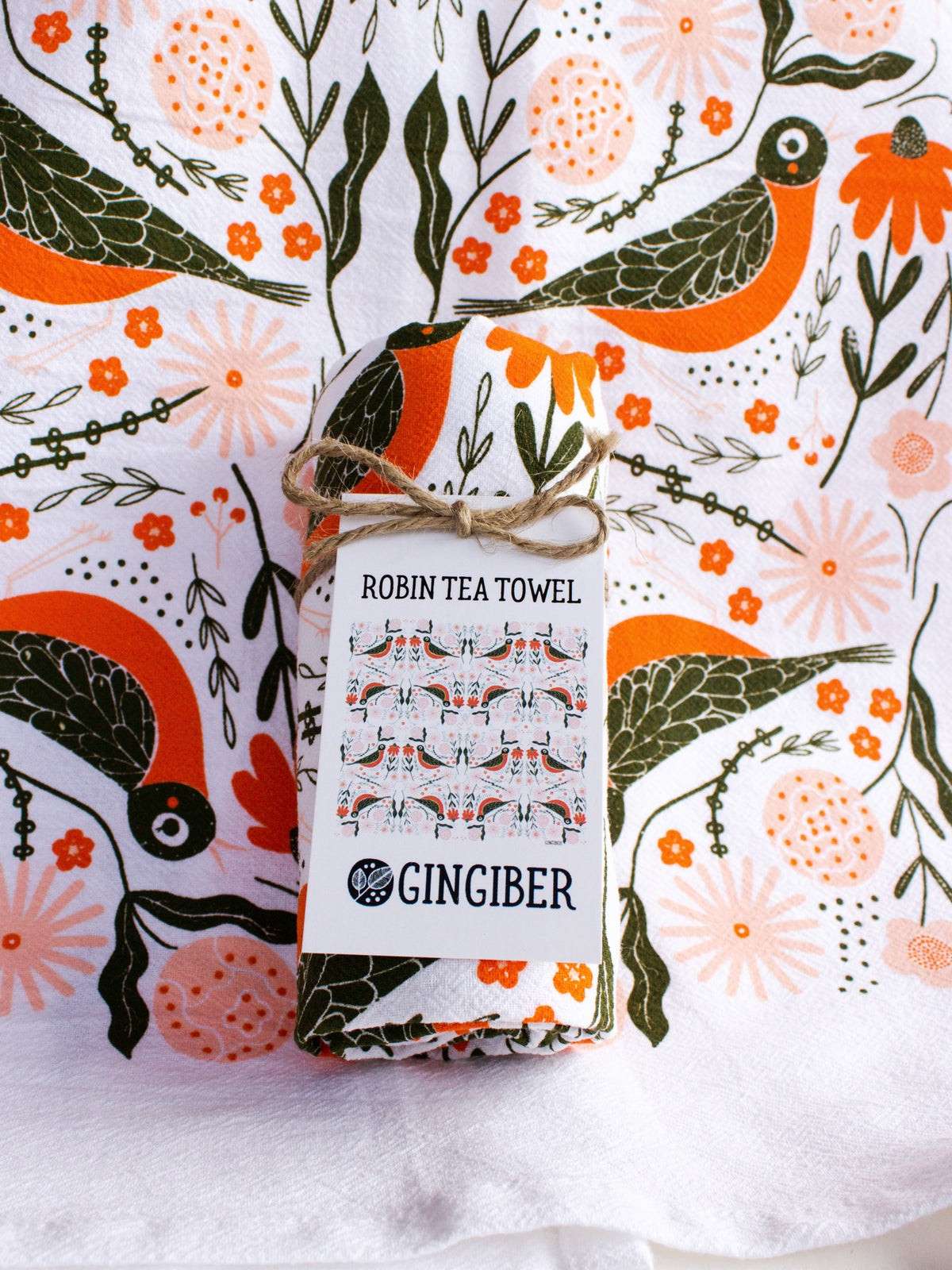 Enchanting Robin Tea Towel