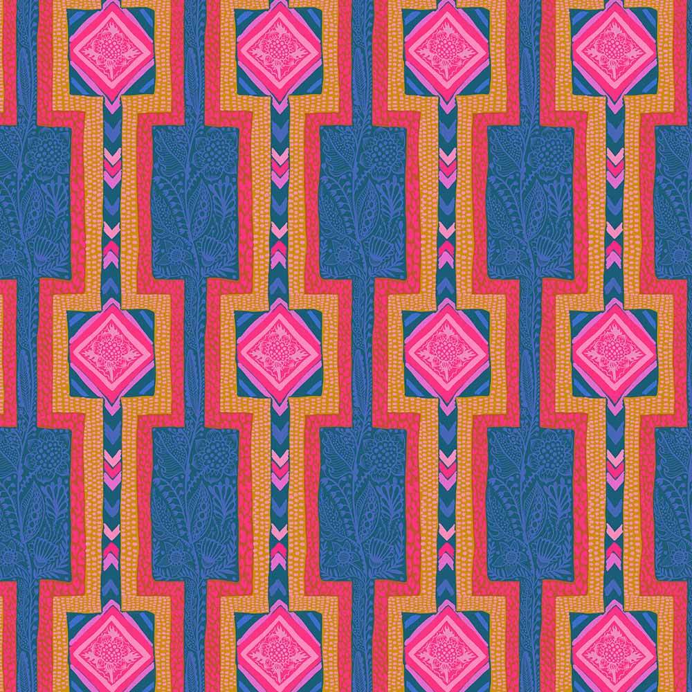 FreeSpirit's Brave Anna Maria Labyrinth Royal Yardage - A Colorful Adventure!