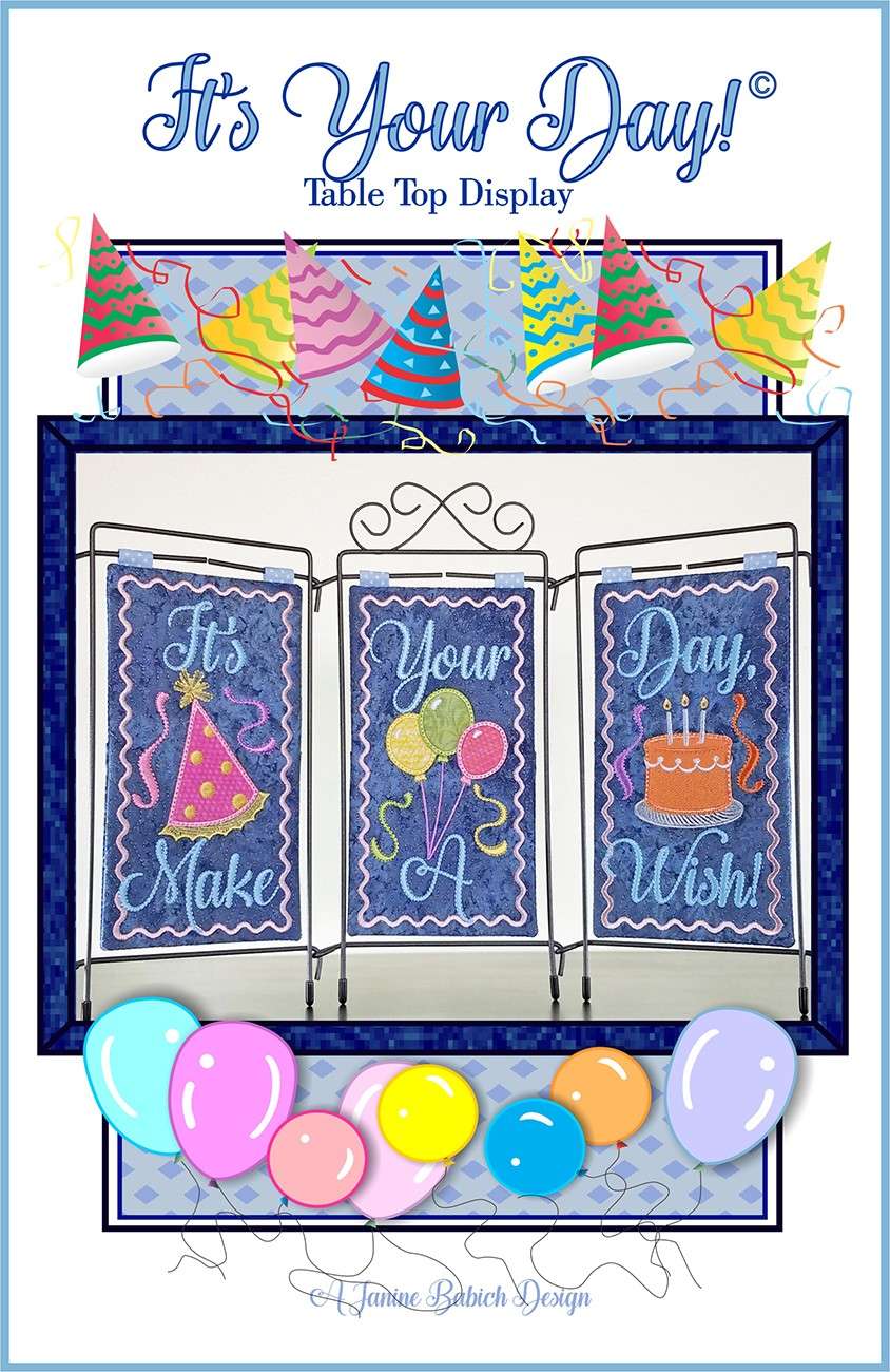 Janine Babich's Its Your Day Table Top Display Embroidery: A Magical Birthday Celebration