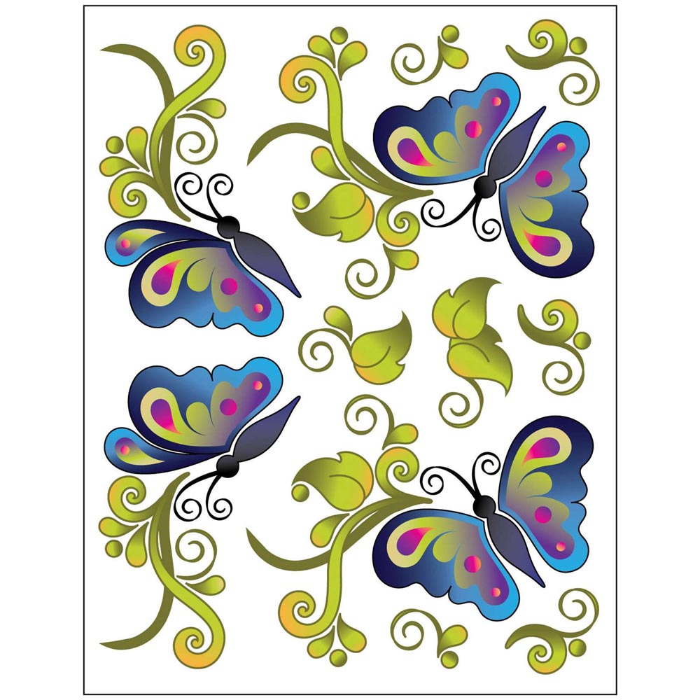 Tattoo Elementz Decal - Butterfly Bliss: Clear Print Magic