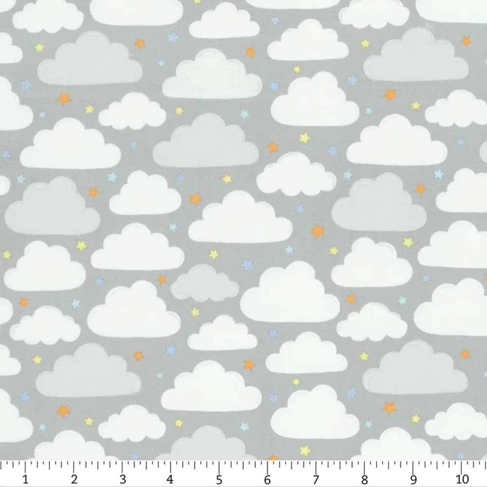 Wilmington Prints - Baby's Adventure by Arrolynn Weiderhold - Clouds - Grey - Yardage: A Magical Fabric for Your Baby's World