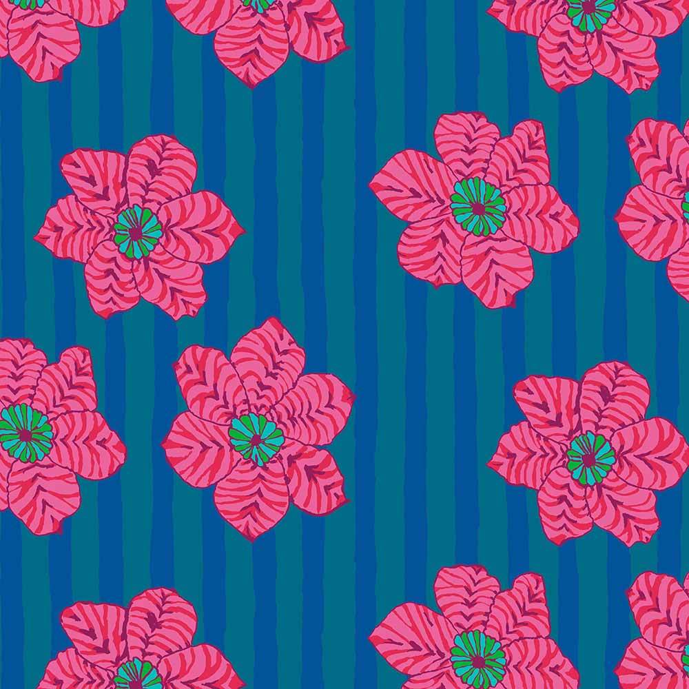 FreeSpirit - Brandon Mably's Zebra Lilly in Blue for the Kaffe Fassett Collective - Yardage