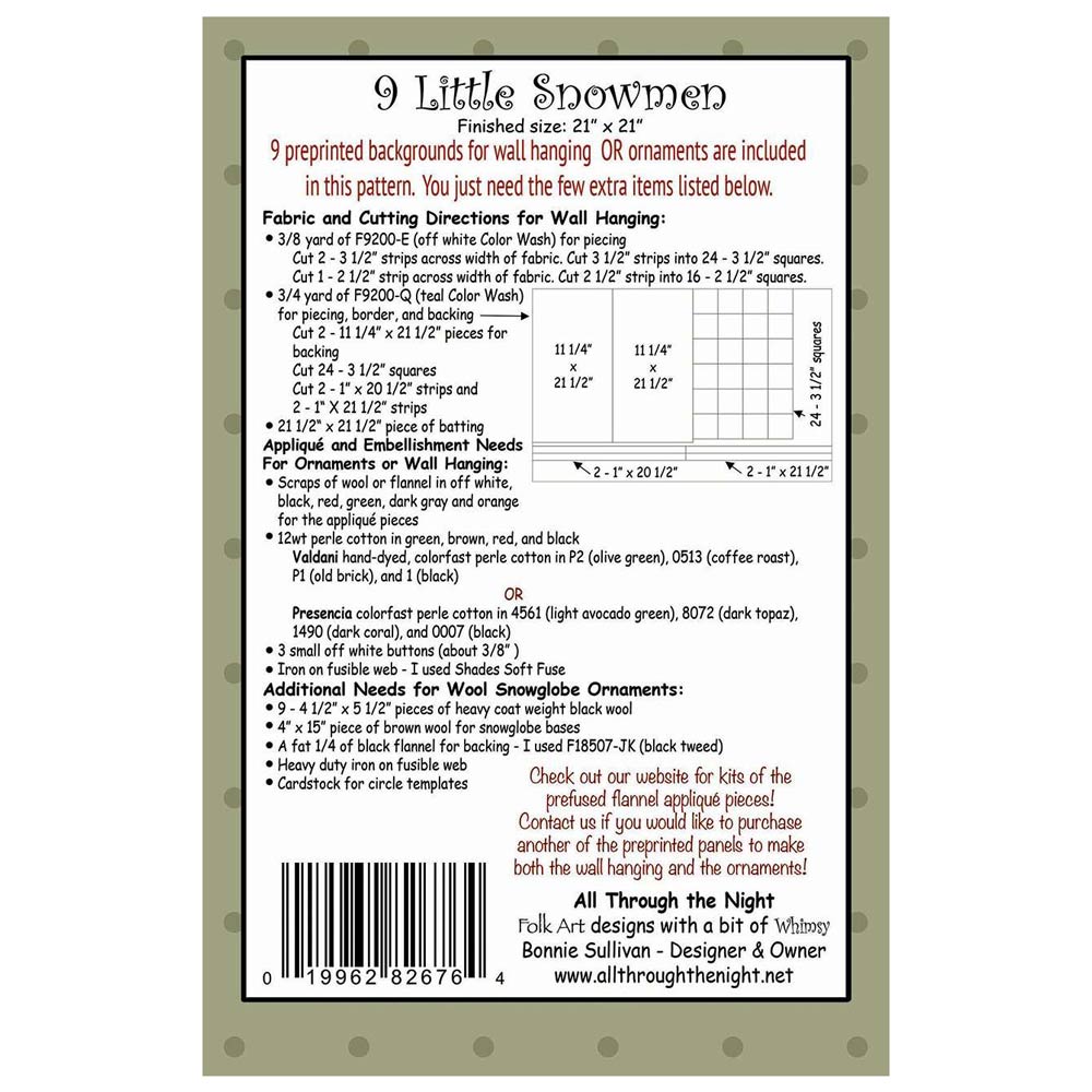 Charming 9 Little Snowmen Craft Set